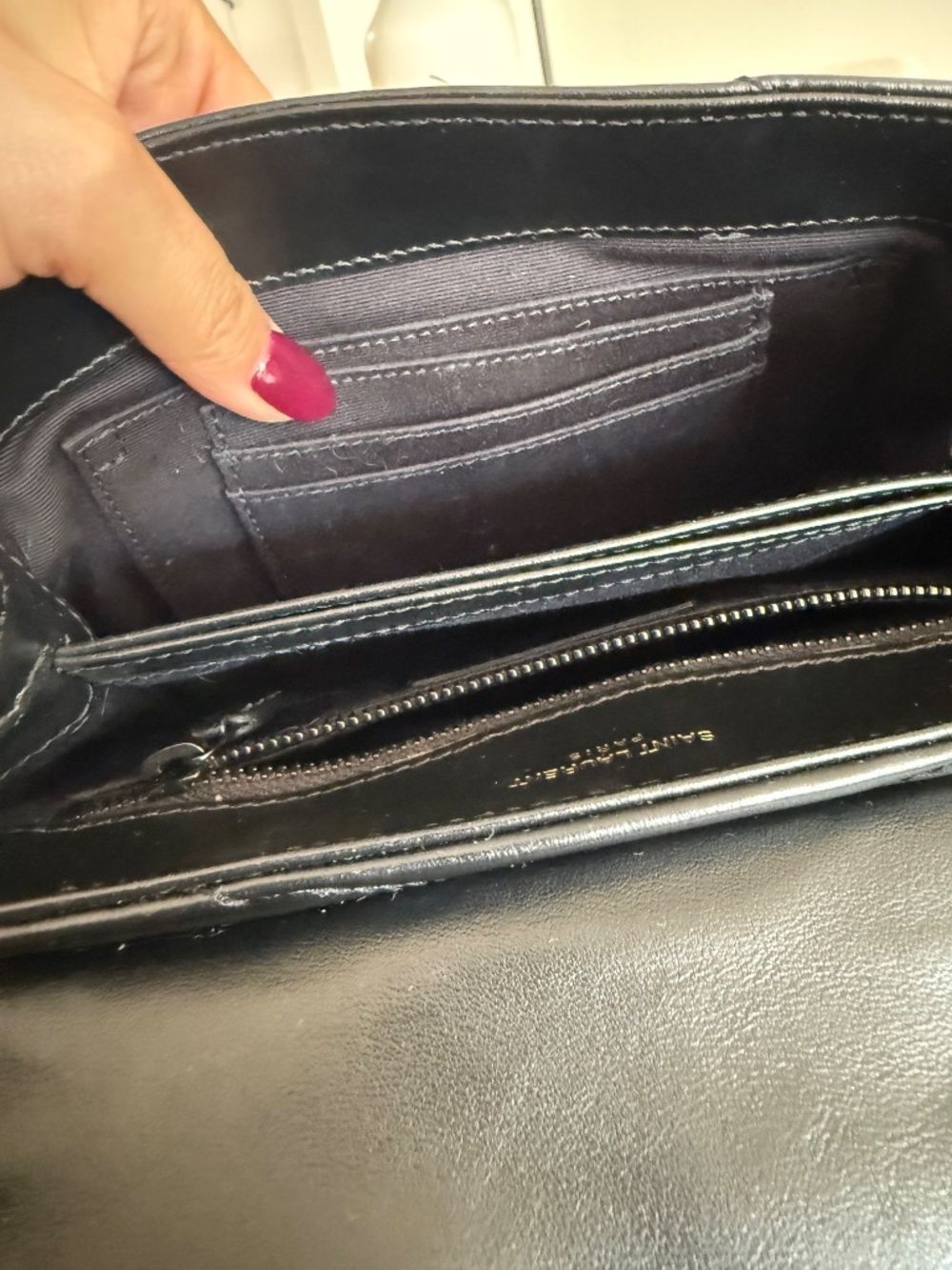 Saint Laurent Black Quilted Leather Crossbody with Tone-on-Tone YSL Logo - Picture 10 of 10